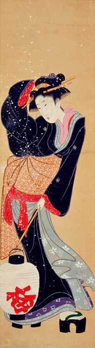 作者不詳（菊川派）
雪中美人
江戸後期