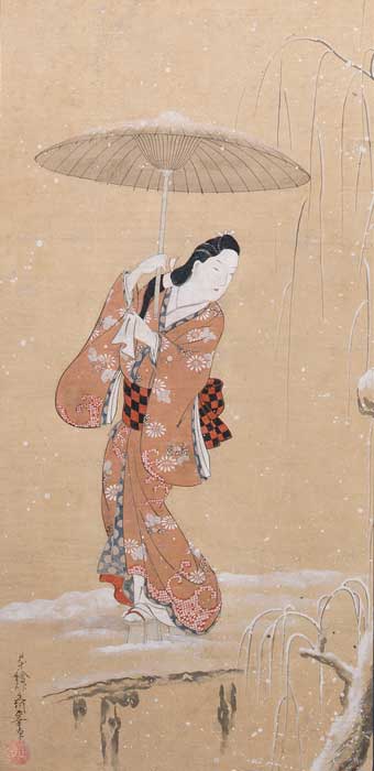 作者不詳
雪中傘さし美人
年代不詳